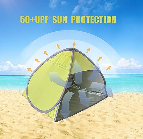 RXQNN Small Pop Up Beach Tent Portable Head Tent, Pet Shade Canopy with Breathable Meshed Window for Dogs/Cats (Light Green)