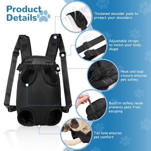 YUDODO Pet Dog Carrier Backpack Adjustable Dog Front Carrier, Legs Out Easy-Fit Dog Travel Backpack Carrier for Hiking Cam...