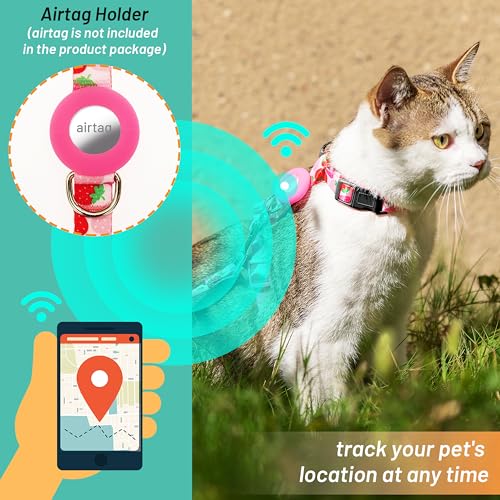 Cat Harness and Leash Escape Proof for Walking Travel Outdoor - Cute Strawberry Nylon Adjustable Cute Cat Harness Leash Se...