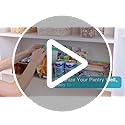 Vtopmart 4 Pack Food Storage Organizer Bins, Clear Plastic Bins for Pantry, Kitchen, Fridge, Cabinet Organization and Stor...