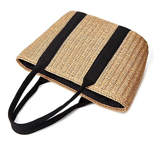 Women Small Straw Bags Summer Beach Tote Bag Handmade Woven Hobo Purse Handbag