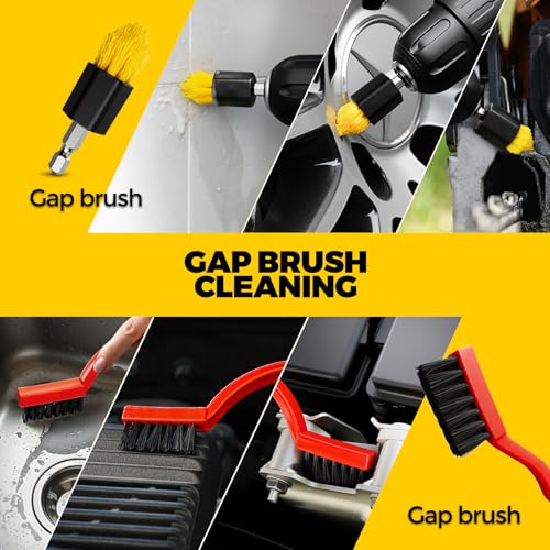Holikme 22Pack Drill Brush Attachments Set,Scrub Pads & Sponge, Buffing Pads,Power Scrubber Brush,Car Polishing Pad Kit,Wa...