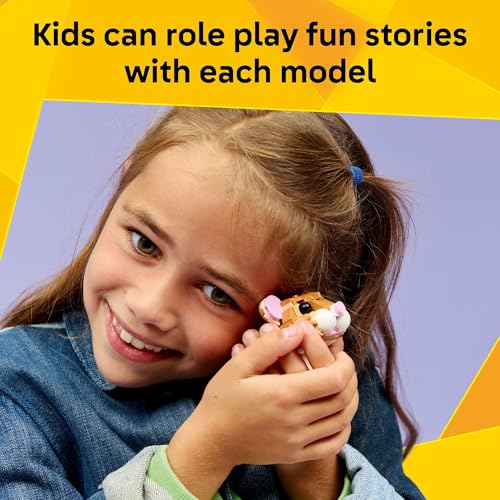 LEGO Creator 3 in 1 Cute Hamster with a Flower Building Toy for Girls & Boys, Ages 7+ - Kids Build a Hamster, Hedgehog or ...