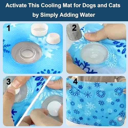 MeowAroma Cooling Mat for Dogs and Cats, Foldable Gel Cooling Mat with Ice Crystal Powder, Blanket Water Injection Cool Pe...
