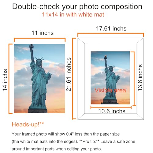 SESEAT 16x20 Picture Frame Black, Display Pictures 11x14 with Mat or 16x20 without Mat, Photo Frames Wall Gallery, 1 Pack