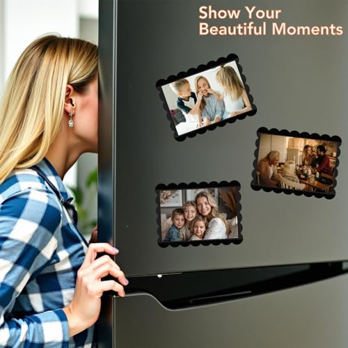 Mingting Magnetic Picture Frame, 10 Pack Magnetic Frame Reusable, Magnetic Photo Frames for Refrigerator 4x6” With Wavy Bo...
