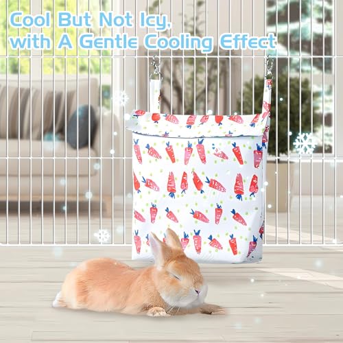 Hamiledyi Rabbit Cooling Pouch with Ice Pack - No Condensation Pad for Bunny Cage Accessories, Washable Cooling Mat for Sm...