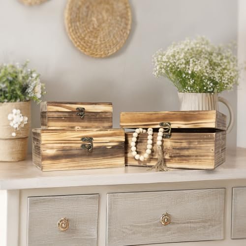 MODE HOME 3 Piece Tree of Life Carved Wooden Keepsake Boxes with Lids, Decorative Storage Boxes for Home decor, Trinket Bo...