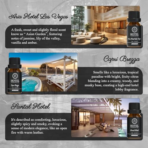 ARVIDSSON Hotel Diffuser Oil Gift Set - Inspired by 5-Star Hotel Scents - Luxury Hotel Essential Oils for Diffuser and Cra...