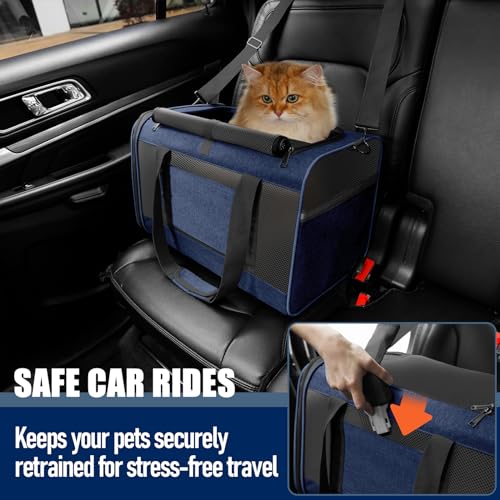 GAPZER Dog Carrier Soft/Cat Crates Large Cat 20 to 25 pounds/Softsided Pet Car Travel Carry Bag 15 Pound Puppy/Top Open Tr...