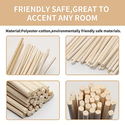 VFULIE 100PCS Reed Diffuser Sticks, 10 Inch Natural Rattan Wood Sticks Essential Oil Aroma Diffuser Sticks Refill Replacem...