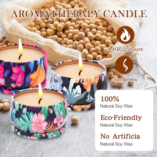 3 Pack Scented Candles Gift, 2.5 oz Aromatherapy Candles for Home Scented, Natural Soy Candles Stress Relief Gift for Wome...