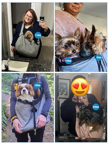 Ownpets Pet Sling Carrier, Fits 15 to 25lbs Extra-Large Dog/Cat Sling Carrier Reversible and Hands-Free Dog Bag with Adjus...