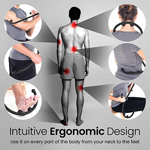 LiBa Back and Neck Massager - Trigger Point Massage Tools for Pain Relief and Manual Massage Hook Therapy Handheld Back Ne...