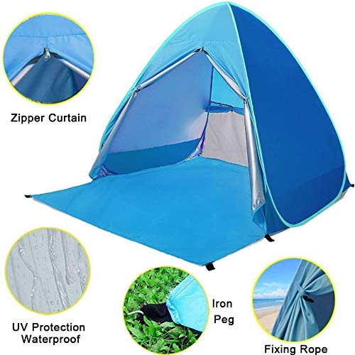Pop Up Beach Tent Shade Sun Shelter UPF 50+ Canopy Cabana 2-3 Person for Adults Baby Kids Outdoor Activities Camping Fishi...