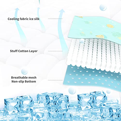 NWK Pet Cooling Mat -Q-Max>0.345 Ice Silk Cooling Mat for Dogs & Cats Portable & Washable Pet Cooling Blanket, Car Seats, ...