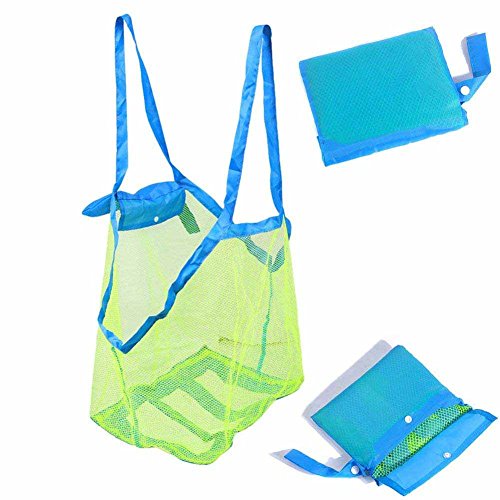SupMLC Mesh Extra Large Beach Bags and Totes - Holds Toys, Towels, Sand Away - For Children's Toys, Market, Grocery, Picnic