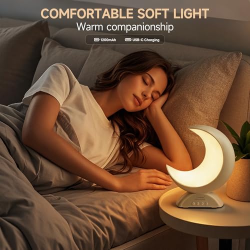 Pulselala Touch Moon Table Lamp with RGB Adjustable Light, Scene Mode and Music Mode, Warm White LED Moon Light, Suitable ...