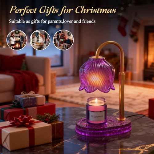 WYghyronic Candle Warmer Lamp with Adjustable Height - Flameless 4-Level Dimmable Wax Warmer, Timer Function & Stylish Des...
