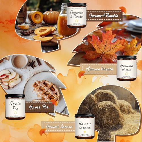 Auelife Fall Candle Set | 4 Pack Scented Candles for Home - Candle Gifts for Women Men, Soy Candles Home Scented | Autumn ...