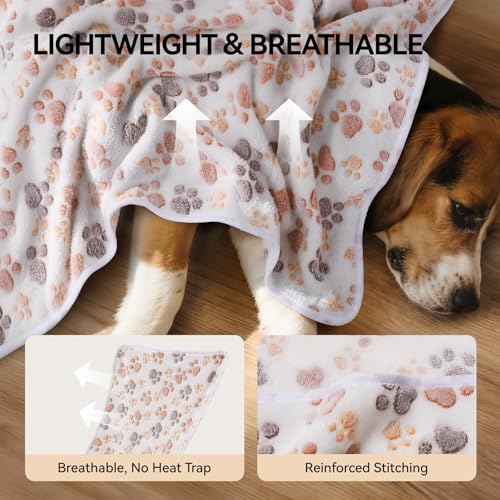 LINENLUX 1 Pack 3 Blankets Super Soft Fluffy Premium Fleece Dog Blankets for Puppy Cat Pet Blanket Flannel Throw Warm Slee...