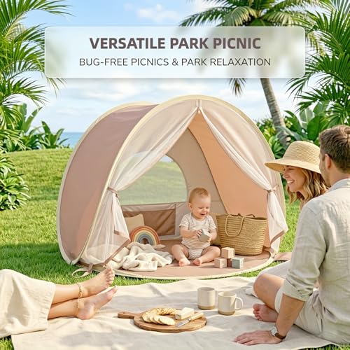 Pivoryla Baby Beach Tent, Pop Up Baby Tent with UV Protection, 37"x29"x33" Baby Sun Shade, Portable Baby Beach Essentials...