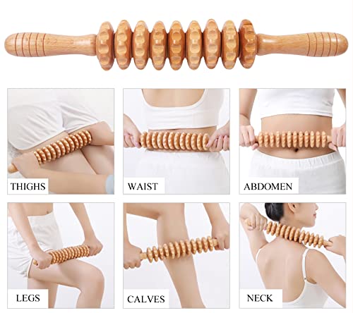 Komogir 3-in-1 Wood Therapy Massage Tools Lymphatic Drainage Massager Wooden Massager for Maderoterapia,Anti-Cellulite, Bo...