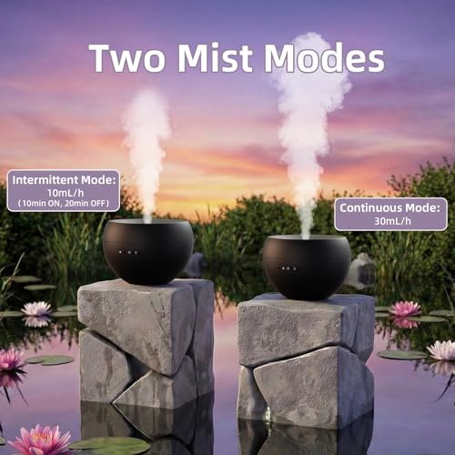 Essential Oil Diffuser, Small Ultrasonic Aromatherapy Diffuser with Auto-Off Function, Cool Mist Humidifier with 2 Modes, ...