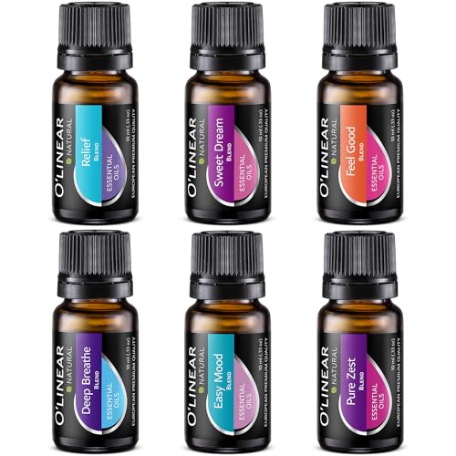O'linear Essential Oils 6 Blends Set - Perfect for Humidifiers and Diffusers, Aromatherapy Diffuser Oils Scents, Essential...