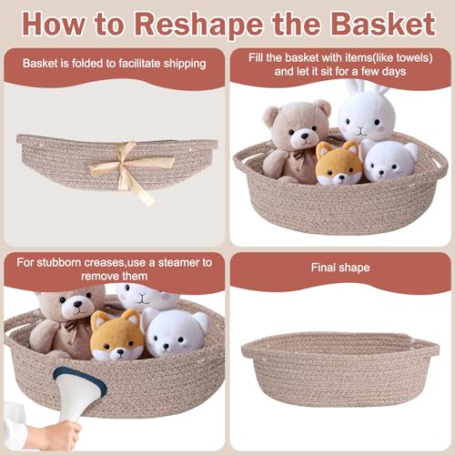 LWYMX Basket for Gifts Empty, Small Woven Basket with Bags and Ribbons, Baby Toy Baskets with Handles, Wicker Storage Bin ...