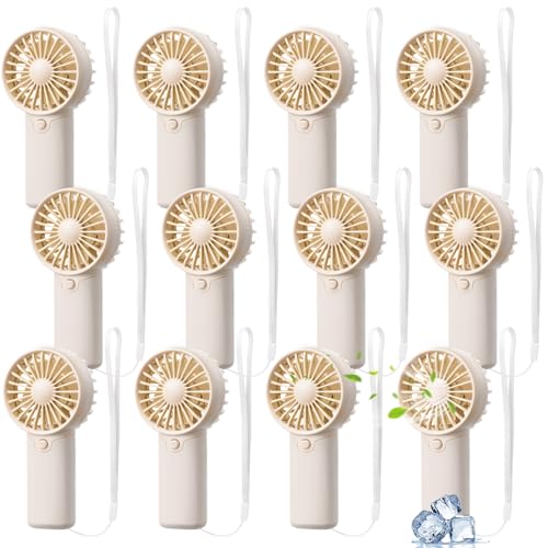 Rossesay 12 Pcs Mini Portable Fan Handheld Battery Operated Portable Small Personal Fans for Summer Beach Indoor Outdoor T...
