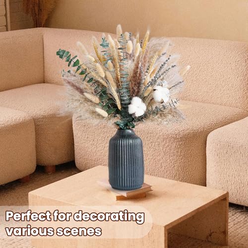 Handmade Dried Flower Bouquet - Pampas Grass, Eucalyptus & Cotton Stems - Boho Home Decor, Wedding Centerpiece, Floral Arr...