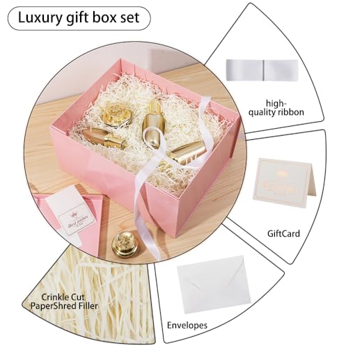 UoeRing 1Pcs Pink Extra Large gift box with lids 16.5×13×8 Inches gift boxes for presents,Birthday Box (include Ribbon, Pa...
