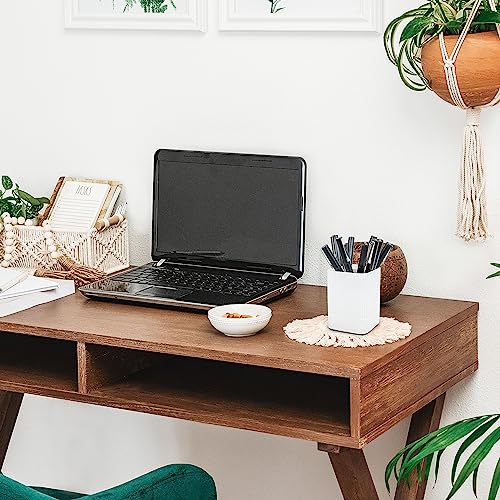 KIBAGA Aesthetic Pen Holder for Desk - Modern Concrete Pencil Holder - Cute and Functional Desk Organizer for Office Suppl...
