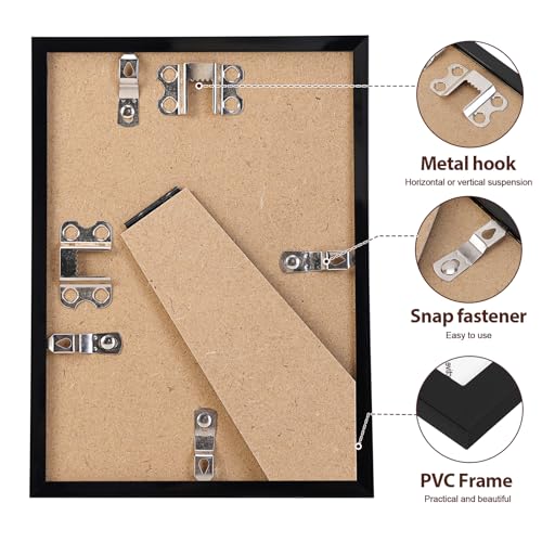 Fixwal 5x7 Picture Frame Set of 6 with Shatter Resistant Plastic Glass, Thin Border and Light Weight Photo Frames for Wall...