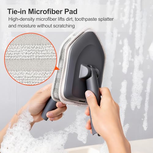 CLEANHOME Tile Tub Scrubber Brush with 3 Different Function Cleaning Heads and 56" Extendable Long Handle-No Scratch Showe...