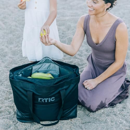 RTIC Everyday Insulated Tote Bag, Large Reusable Thermal Cooler with Zippered Top for Beach, Grocery, Shopping, 35 L Capacity