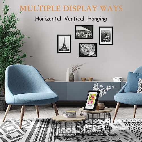 Redbaker 24 Pack 4'' x 6'' Black Picture Frames Bulk Photo Display Frames for Tabletop Home Office School Display Wedding ...