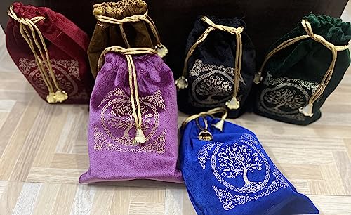 Indian Consigners Soft Velvet Pouch for Tarot, Altar, Rune, Gift, Crystal, jewelry Wrap Bags for Precious, Sacred and Spir...