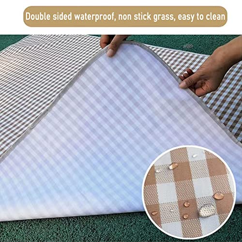 LRUUIDDE Oversize Picnic Beach Blanket, 80''x60'' Outdoor Waterproof Foldable Sandproof Blankets Plaid Picnic Mat for Beac...