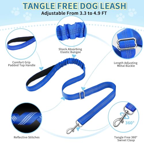 Lukovee No Pull Dog Harness and Leash Set, Soft Padded Small Dog Harness, Neck & Chest Adjustable Reflective Vest Puppy Ha...