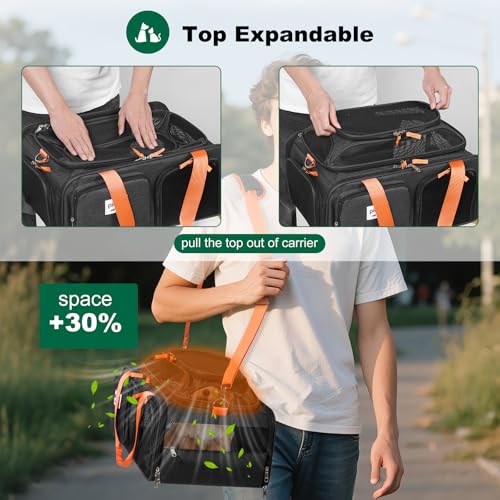 pidipiti 17x13x8 Frontier Allegiant Breeze Airlines Approved top Expandable pet Carrier for Extra-Small Dog/Small cat,Weig...
