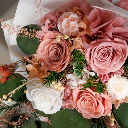 Perfectione Roses 4 Roses Mixed Bouquet for Mother's Day, Flowers for Delivery, Preserved Flowers Birthday Gift for Women ...