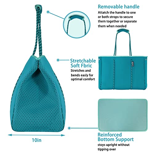 QOGiR Neoprene Multipurpose Beach Bag Tote with Inner Zipper Pocket … … … …