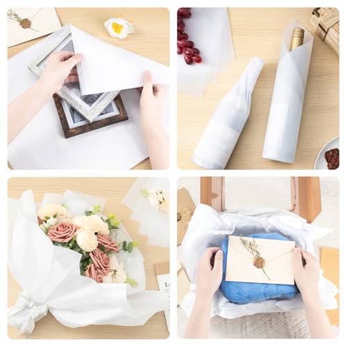 Simetufy White Tissue Paper for Gift Bags, 115 Sheets of 14 x 20 Inches White Wrapping Paper, Gift Wrapping Tissue Paper B...