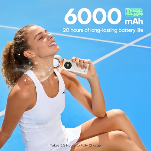 SSWind 6000mAh Portable Handheld Fan with Ice Cooling, 199 Levels Stepless Speed, 20H Long Battery Life, 20000RPM Turbo Fa...