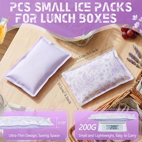 VIHOSE 2 Pcs Soft Ice Packs for Lunch Box and Cooler Bag Reusable Lightweight Long Lasting Cold Bottle Ice Pack for Lunch ...