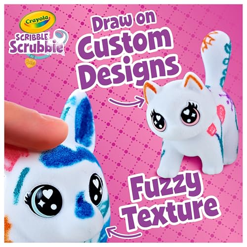 Crayola Scribble Scrubbies Glam Pack (4 Pets), Washable Pet Care Toy & Coloring Animal Craft Kit, Gift for Kids, Playset f...