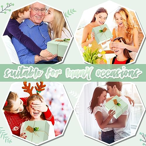 Crtiin 8 Pack Gift Boxes Set 8 x 8 x 4 Inch Green Paper Bridesmaid Proposal Gifts Box with Lids for Presents Wedding Brida...