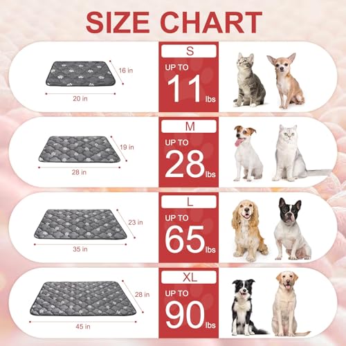 BEAUTYZOO Self Warming Cat Bed Pad, Self Heating Dog Bed Mat, Heated Cat Bed for Indoor Outdoor Cats, Thermal Warmer Pet P...
